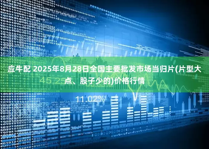应牛配 2025年8月28日全国主要批发市场当归片(片型大点、股子少的)价格行情
